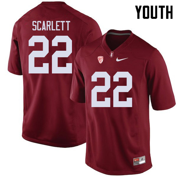Youth #22 Cameron Scarlett Stanford Cardinal College Football Jerseys Sale-Cardinal